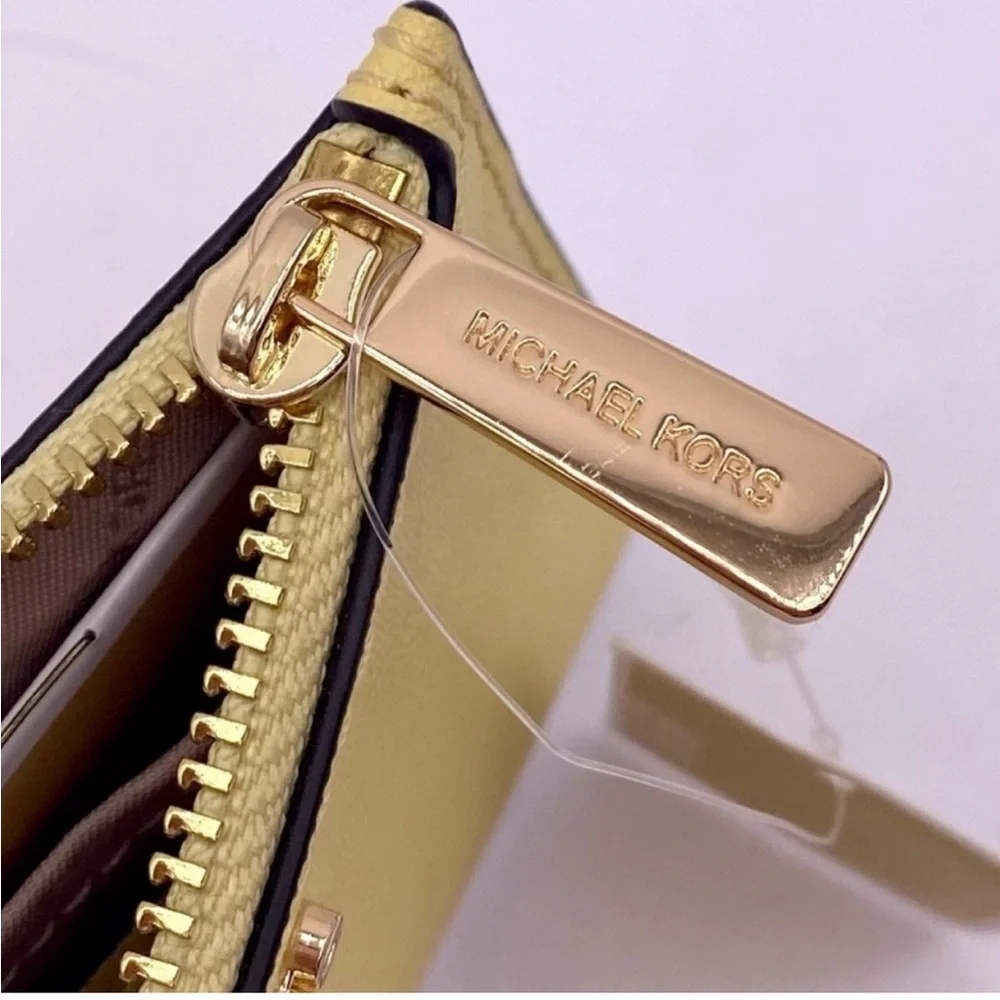 Michael Kors Small Coin Pouch Wallet Card Case Buttercup Color